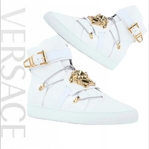 VERSACE HI-TOP SNEAKERS "WHITE & GOLD